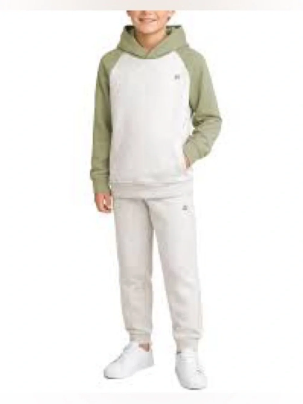 RBX Two-Tone Kids Hoodie & Jogger Set - Sage Green and Light Gray